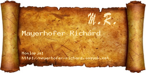 Mayerhofer Richárd névjegykártya