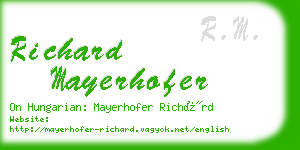 richard mayerhofer business card